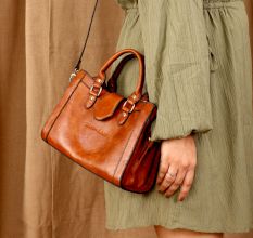 Handmade Caramel Crunch Sling Bag Leather Minimalist